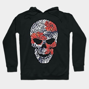 Tropical Floral Skull Blue Hoodie